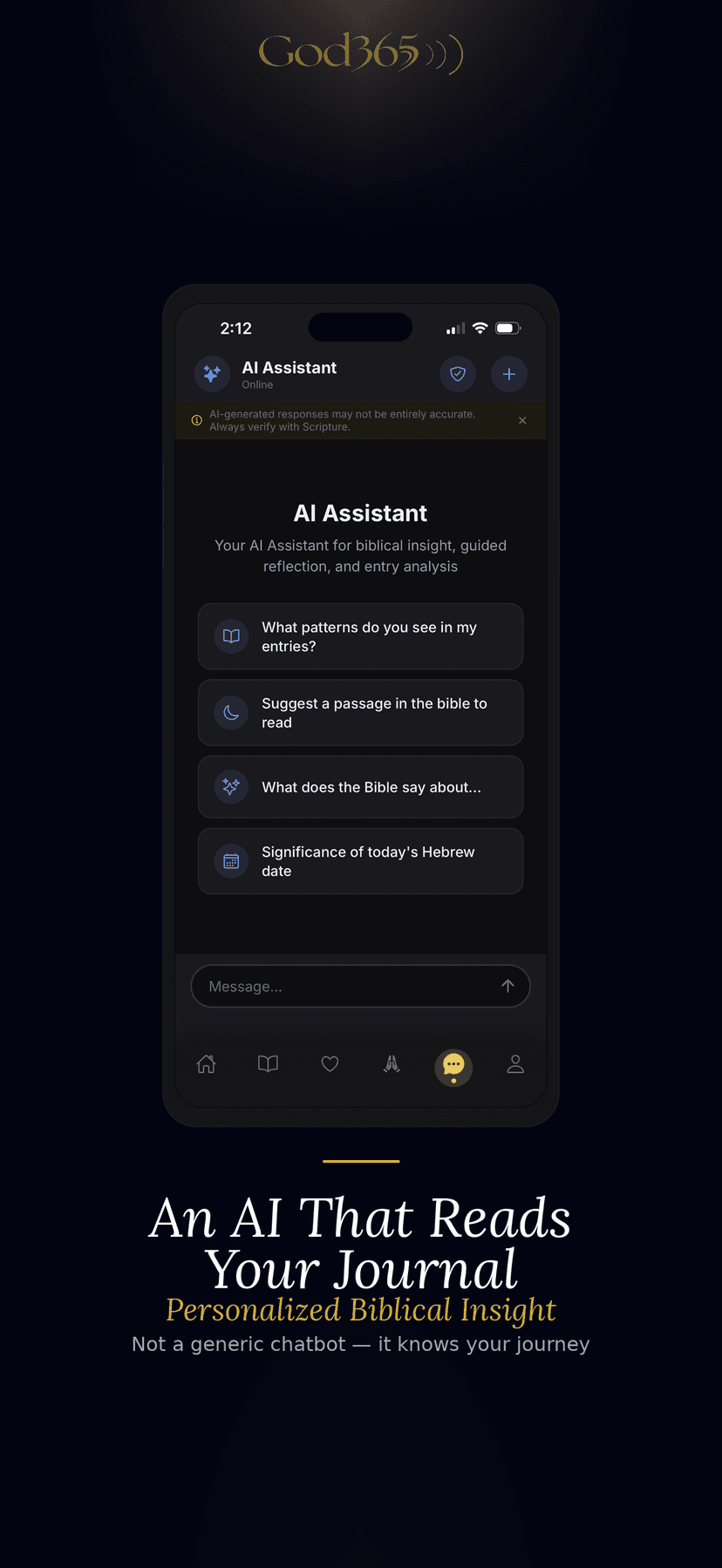 God365 AI Assistant providing personalized biblical insight