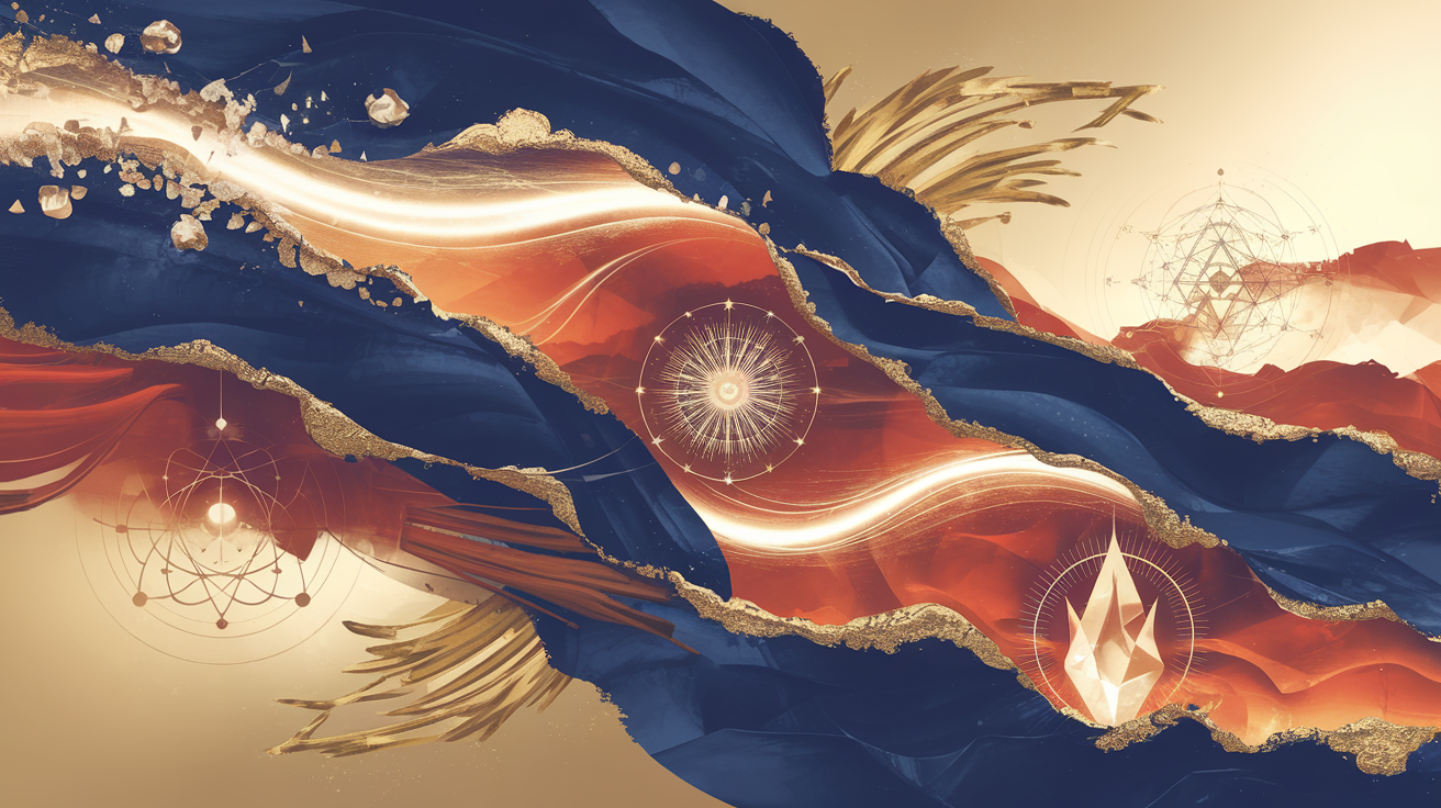 Abstract spiritual pathways showing four distinct ways of receiving divine guidance through words, visions, emotions, and knowing